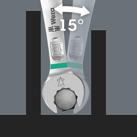 05020231001 Wera 11 Piece Chrome Molybdenum Steel Ring Spanner Set