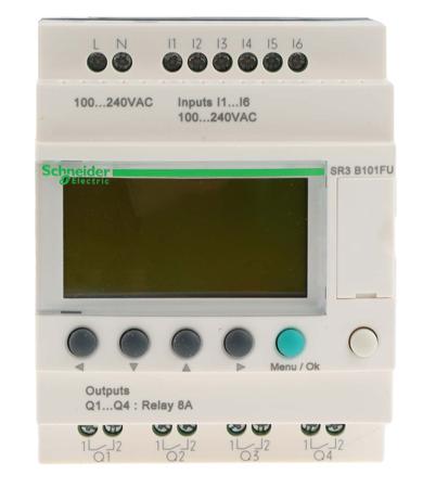 SR3B101FU Schneider Electric Zelio Logic Smart Series Logic Module, 100 → 240 V ac Supply, Relay Output, 6-Input, Discrete