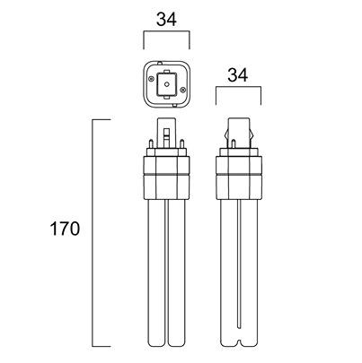 30223 Sylvania ToLEDo Lynx G24D LED Bulbs 10 W(26W), 4000K, Cool White, U Bend shape