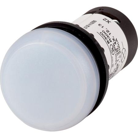 121626-C22-L-W-24 Eaton, Panel Mount White LED Indicator, 22.5mm Cutout, IP67, IP69K, Dome
