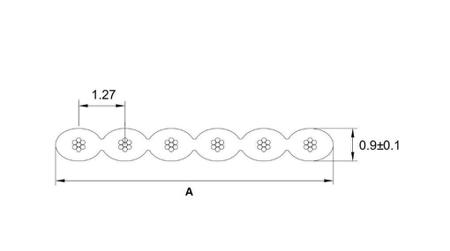 RND-475-00715 Flat Ribbon Cable,1.27mm,10x0.08mm²,Unsh