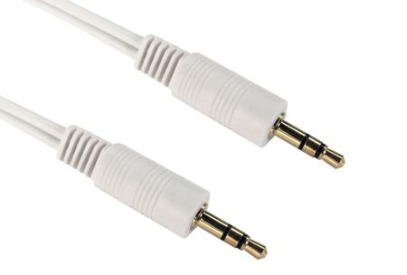 286-2875 RS PRO Male 3.5mm Stereo Jack to Male 3.5mm Stereo Jack Aux Cable, White, 20m