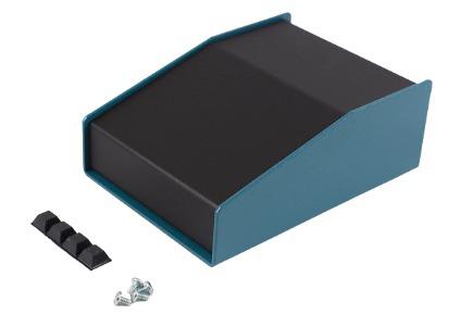1456CE2BKBU Hammond 1456 Series Blue Aluminium Enclosure, Black Lid, 140 x 102 x 51mm