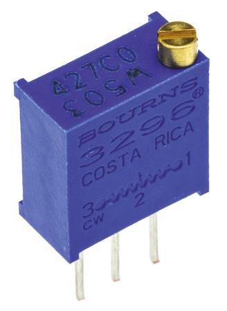 3296W-1-503LF Bourns 3296W Series 25-Turn Through Hole Trimmer Resistor with Pin Terminations, 50kΩ ±10% 1/2W ±100ppm/°C