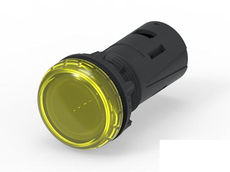 3-2489541-3 TE Connectivity, 3-2489541, Screw Mount Yellow LED Pilot Light, 19.6mm Cutout, IP20, IP65, Dome, 415V ac