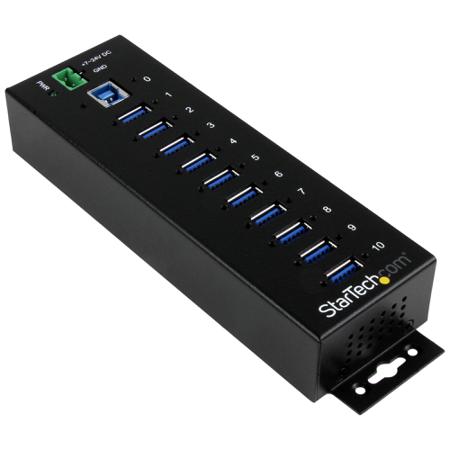 ST1030USBM StarTech.com 10 Port USB 3.0 USB A  Hub, Terminal Connector Powered, 198 x 56 x 31mm