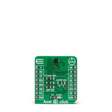 MIKROE-4826 MikroElektronika Accel 18 Click Accelerometer Add On Board for MC3419 mikroBUS Socket