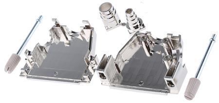 MHDSSK-M-25-L-K MH Connectors MHDSSK-T/M Series ABS Angled, Straight D Sub Backshell, 25 Way, Strain Relief
