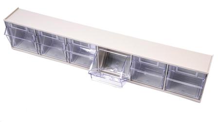 519-295 RS Pro, PP 6 Tilt Drawer Unit, Transparent Drawers, 112mm x 600mm x 91mm