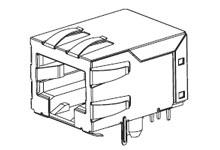 43202-6101 Molex 43202 Series Female RJ45 Connector, Through Hole, Cat3, Cat4 Right Angle 1 Port 6P6C -Way