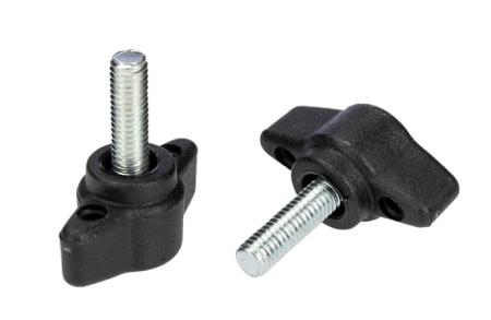 284-5541 RS PRO Black Thermoplastic Wing Clamping Knob, M5 x 15, Threaded Mount