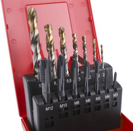 L113202 Dormer 14 Piece HSS-E, HSS-TiN Tap & Drill Set, 1.1 → 3.4 mm