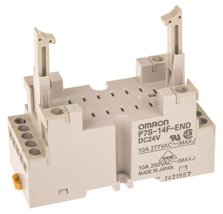 P7S-14F-END 24VDC Omron G7S 14 Pin 24V dc DIN Rail Relay Socket, for use with G7S Series