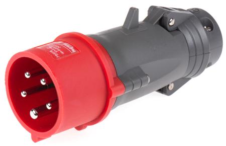 52244 Legrand, HYPRA IP44 Red Cable Mount 3P + N + E Industrial Power Plug, Rated At 16A, 415 V