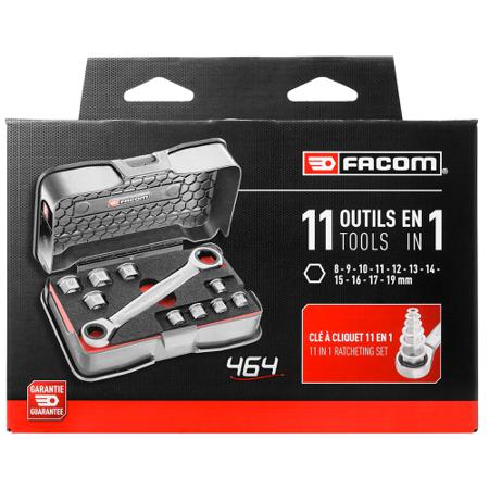 464.J1PB Facom 11 Piece Mechanical Tool Kit with Case