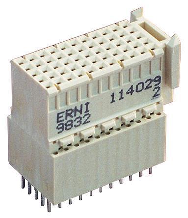 104704---5106775-1 ERNI, ERmet 2mm Pitch Hard Metric Type C Backplane Connector, Female, Vertical, 11 Column, 5 Row, 55 Way