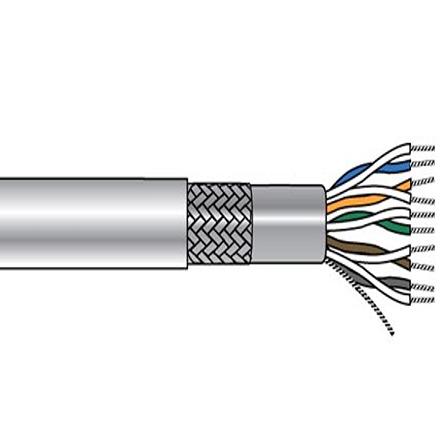 6228C SL001 Alpha Wire Alpha Essentials Communication & Control Control Cable, 8 Cores, 0.25 mm² 24 AWG, Screened, 1000 ft, Grey