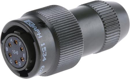 62GB-16J10-06SN Amphenol Limited, 62GB 6 Way Cable Mount MIL Spec Circular Connector Plug, Socket Contacts,Shell Size 10, Bayonet