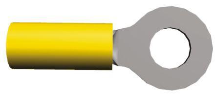 323763 TE Connectivity PIDG Series Insulated Tin Plated Crimp Ring Terminal, M6 (1/4) Stud Size, 2.6mm² to 6.6mm², 12AWG