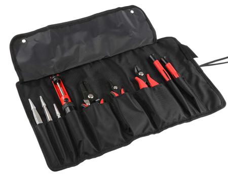 182-290 RS PRO 9 Piece Electronics Tool Kit with Roll