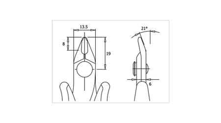 RND-550-00057 Cutting Pliers/138mm with Bevel/ESD
