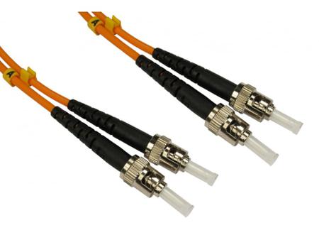 284-6916 RS PRO ST to ST Duplex Multi Mode OM2 Fibre Optic Cable, 3mm, Orange, 10m