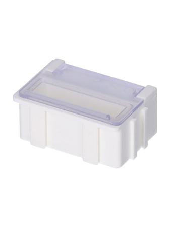 8150010 Licefa 1 Cell Transparent, White Compartment Box, 21mm x 42.4mm x 29.4mm