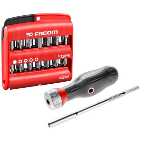ATCL-2A2PB Facom 1/4 in Hexagon Ratchet Bit Set