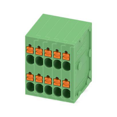 1841526 Phoenix Contact SPTD 1 Series PCB Terminal Block, 10-Contact, 3.5mm Pitch, Wave Soldering, 2-Row, Push In Spring