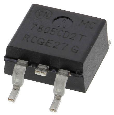 MC7805CD2TG ON Semiconductor  Linear Voltage Regulator, 1A, 5 V, ±4% 3-Pin, D2PAK