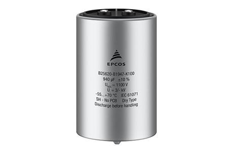 B25620B1487K101 TDK 480μF Power Electronic Capacitors (PEC) 1.1kV dc ±10% Tolerance Stud Mount B2562 Series