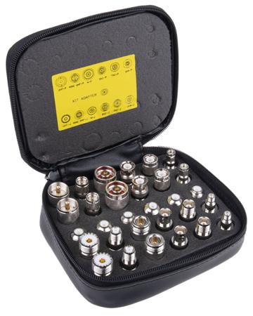 546-2920 RS PRO RF Connector Kit RF Coaxial Inter Series Adapter Kit 30 RF Coaxial Adapters for Interconnecting BNC, UHF, Mini