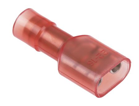 267-4164 RS PRO Red Insulated Female Spade Connector, Double Crimp, 6.35 x 0.8mm Tab Size, 0.5mm² to 1.5mm²