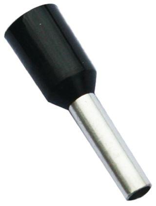 458-718A RS PRO Insulated Crimp Bootlace Ferrule, 8mm Pin Length, 2mm Pin Diameter, 1.5mm² Wire Size, Black