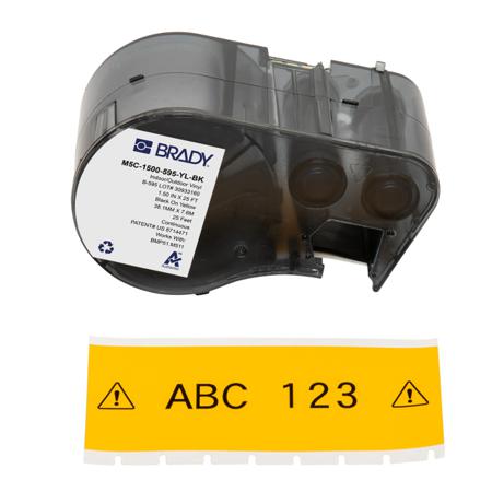 M5C-1500-595-YL-BK Brady B-595 on Black on Yellow Label, 38.10 mm Width