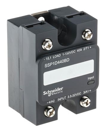 SSP1D440BD Schneider Electric 40 A SPNO Solid State Relay, DC, Panel Mount MOSFET, 150 V dc Maximum Load