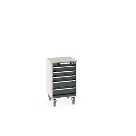 40402138-19V Bott, 5 Drawer Steel Floor Standing Cabinet, 525 x 525 x 890mm