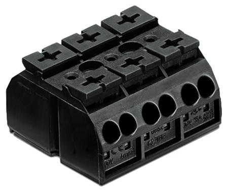 862-503 WAGO 862 Series Terminal Strip, 3-Way, 32A, 20 → 12 AWG, Wire, Push-In Cage Clamp Termination