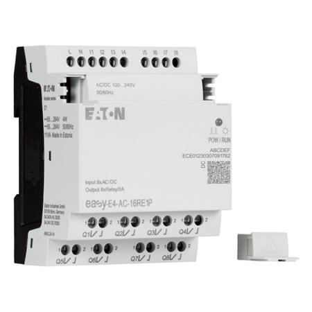 197515-EASY-E4-AC-16RE1P Eaton, Easy, Control Relay - 8 Inputs, 8 Outputs, Relay, For Use With Easy E4, Ethernet Networking