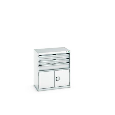 40012023-16V Bott 2 Door, 3 Drawer Sheet Steel Floor Standing Storage Cabinet, 800 X 525 X 900mm
