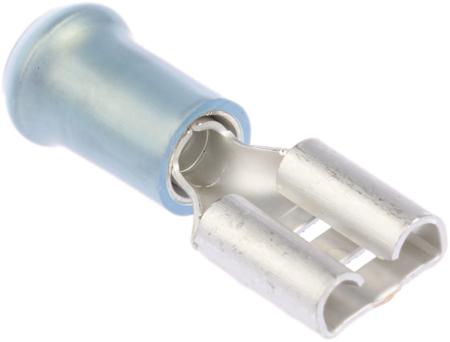 9-160313-5 TE Connectivity PIDG FASTON .250 Blue Insulated Female Spade Connector, Receptacle, 6.35 x 0.81mm Tab Size, 1mm² to