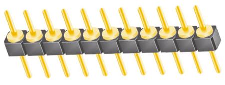 TS-111-G-A Samtec TS, 2.54mm Pitch, 11 Way, 1 Row, Straight Pin Header, Through Hole