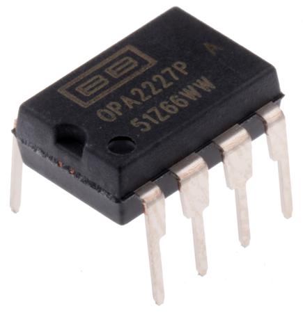 OPA2227PA  Texas Instruments, Operational Amplifier, 8 MHz, 8-Pin 18 V PDIP