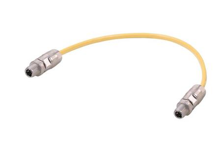 33281414002010 HARTING Straight Male 2 way M12 to Straight Male 2 way M12 Cable, 1m