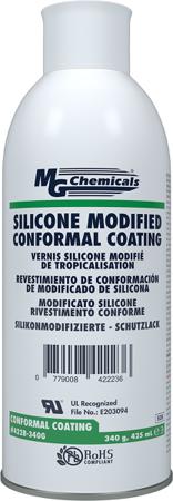 422B-340g MG Chemicals Clear Silicone Conformal Coating, 425 ml Bottle, -40°C min, +200°C max