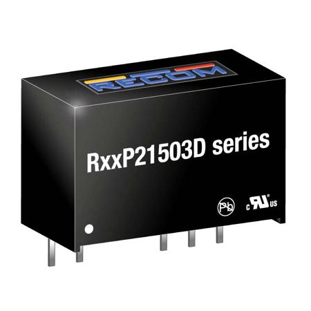 R24P21503D Recom 2W Isolated DC-DC Converter PCB Mount, Vin 21.6 → 26.4 V dc, Vout 15/-3V dc