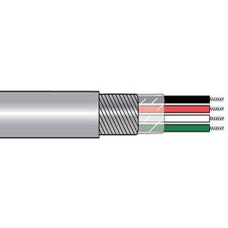 2258/4 SL001 Alpha Wire Alpha Essentials Communication & Control Control Cable, 10 Cores, 0.25 mm² 24 AWG, Unscreened, 1000 ft, Grey
