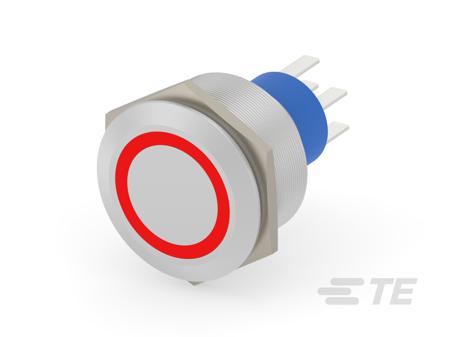2-2317656-3 TE Connectivity Alcoswtich Series Illuminated Push Button Switch, Momentary, Bushing, DPST, 250V, IP67