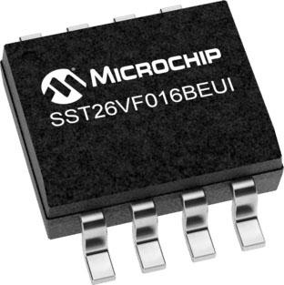 SST26VF016BEUI-104I/SN Microchip NOR 64kB SPI Flash Memory 8-Pin SOIC,