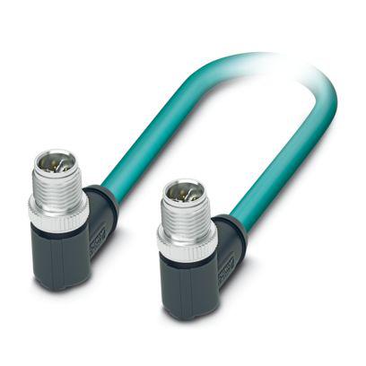 1080723 Phoenix Contact, 10m Cat6a, Light Blue M12 to Male M12 Male, Shielded Shielded, Terminated Polyurethane Sheath